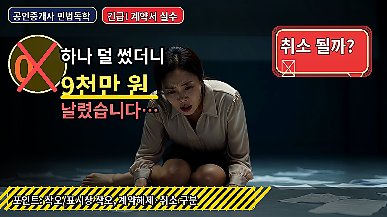 [민법 핵심판례] 1억을 1천만 원으로 기재한 경우! (표시상의 착오와 중과실)